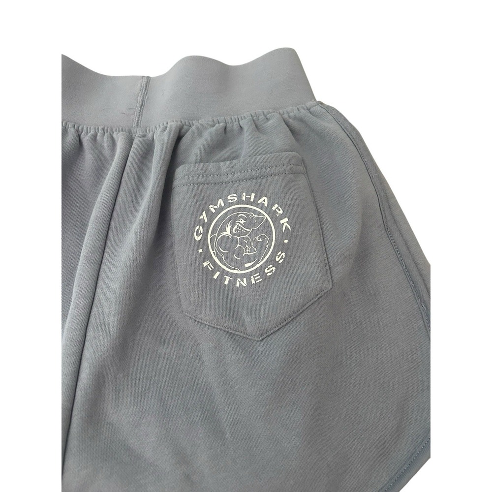 GymShark Womens Legacy Slate Blue Fleece Sweat Shorts Logo Size Small - Picture 4 of 7